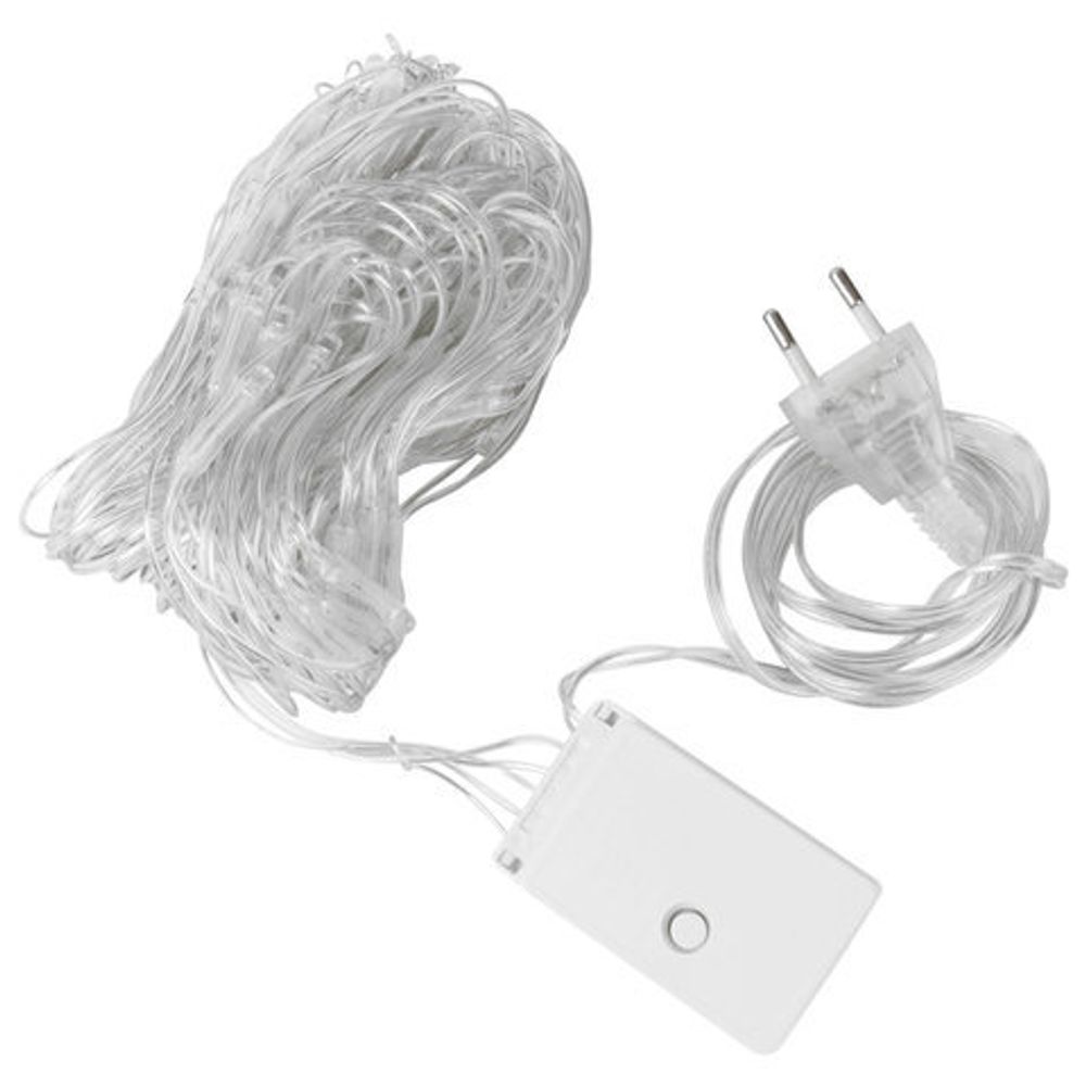 Электрогирлянда светодиодная ЗОЛОТАЯ СКАЗКА "Сеть", 120 ламп, 1,5х1 м, теплый белый, контроллер, 591104