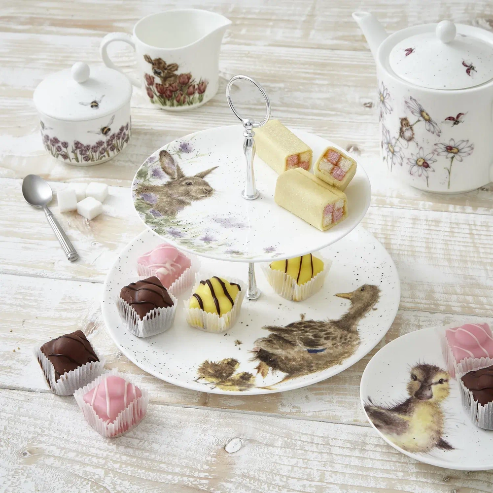Royal Worcester Wrendale Designs 27 + 20 см двухъярусный поднос для демонстрации