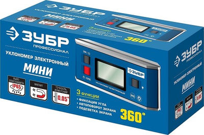 ЗУБР МИНИ, 0 - 90°, ±0.05°, электронный уровень-уклономер, Профессионал (34745)