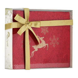 Полотенце 50х90 Arya home Gold Deer красное