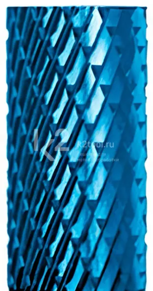 Борфреза твердосплавная Karnasch форма J (зенкер с вершиной 60°), 6х6х6х50 мм, универсальная насечка HP-3, покрытие Blue-Tec, арт. 11.5101-010