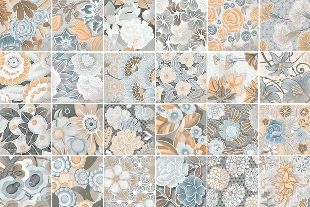 ДЕКОР FLORE GRIS 20X20 ОТ VIVES