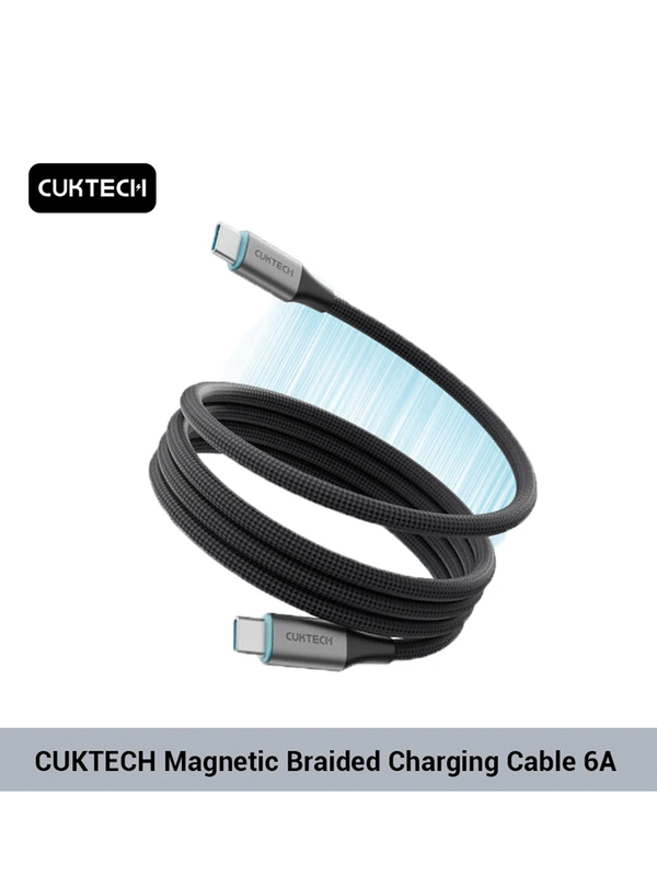 Кабель Cuktech Type-C to Type-C Braided Magnetic 6A 240W 1m черный CMC610