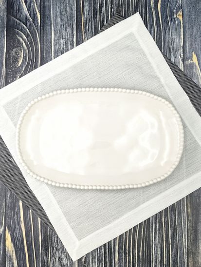 Блюдо сервировочное овальное 35,5х22х3 см. Бусины