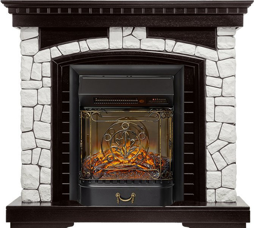 Каминокомплект Glasgow - Венге / Белый с очагом Majestic FX M Black RC