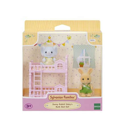 Игровой набор Sylvanian Families - Synny Rabbit Baby's Bunk Bed Set - Солнечный кролик с кроватью - Сильвания Фэмили 5551