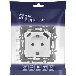 Розетка ЭРА Elegance 14-4108-01 2P+E 16A-250В со шторками с USB type-A+C 5В-3А белый | Эра Elegance