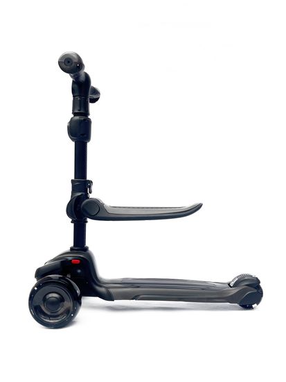 Самокат-беговел со светящимися колёсами 3 в 1 Scooter Micar Moby Black