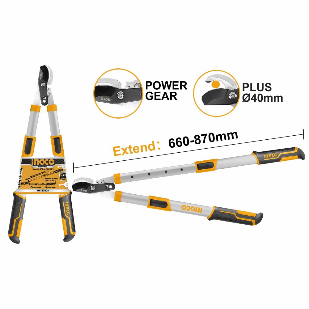 Сучкорез с телескопическими ручками 660-870 мм SUPER INGCO HLTS7608 INDUSTRIAL