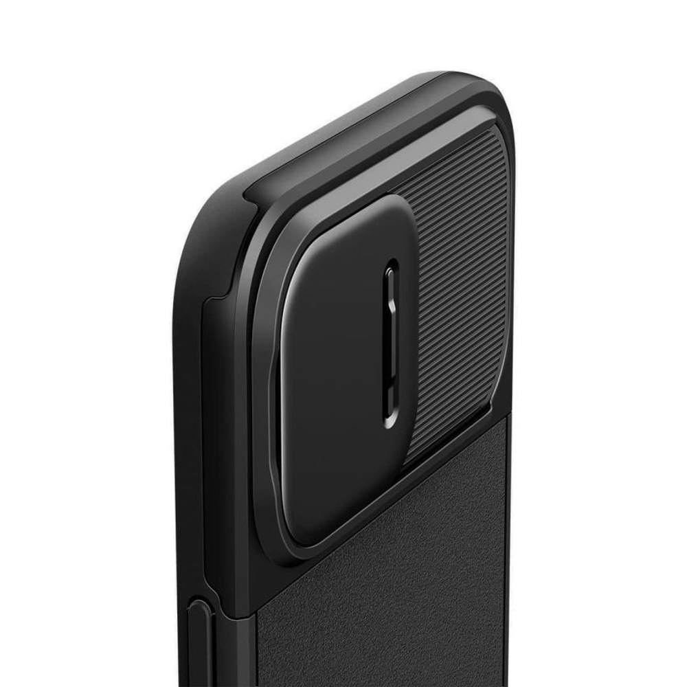 Гибридный чехол со шторкой для камеры и поддержкой MagSafe Spigen Optik Armor (Mag Fit) для iPhone 15 Pro