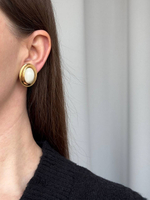 Клипсы с белыми кабошонами Givenchy