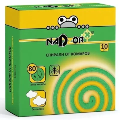 Спирали от комаров бездымные, без запаха 10шт «Nadzor»
