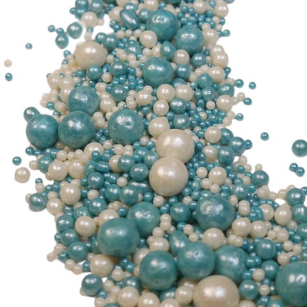 Посыпка "Драже из глазури" (жемчуг серебро/голубой) 50г