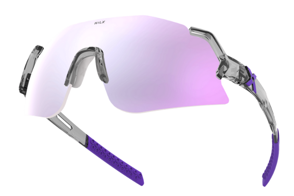 Спортивные очки с диоптриями HILX Savage 2.0 Shiny Crystal Grey Purple / Photochromic Purple Mirror Lens