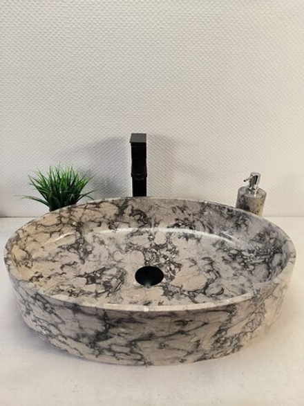 Раковина из мрамора Oval Doreng Grey Big OM-60097 (60*40*14)