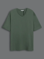 Футболка мужская повседневная однотонная хлопок