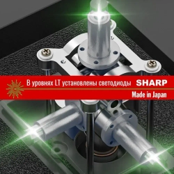 Профессиональный Лазерный уровень (нивелир) LT серии F 16 линий 4D в резиновом корпусе с металлическими бамперами на окошках, С ЯПОНСКИМИ СВЕТОДИОДАМИ SHARP + Тренога 1 метр.