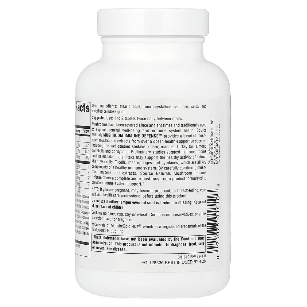 Source Naturals, Mushroom Immune Defense™, 120 таблеток
