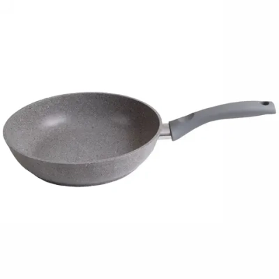 Сковорода 22*6см «Мраморная» (светлый мрамор) с ручкой смс227а