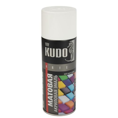 Эмаль универсальная акриловая KUDO RAL 9003 белая матовая 520 мл