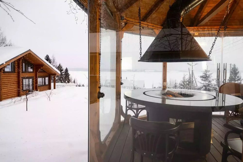 Дровяной гриль-стол Elbrus Grill Гималаи PRO 1000 (диаметр стола 1620 мм)