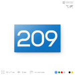 Номер на дверь 209, табличка на дверь для офиса, квартиры, кабинета, аудитории, склада, голубой 120х70 мм, Айдентика Технолоджи