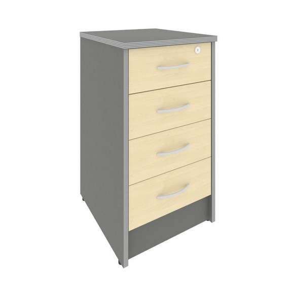 Riva Тумба приставная с фолдингом (4 ящика, с замком) А.ТП-4F-S  412*450*750