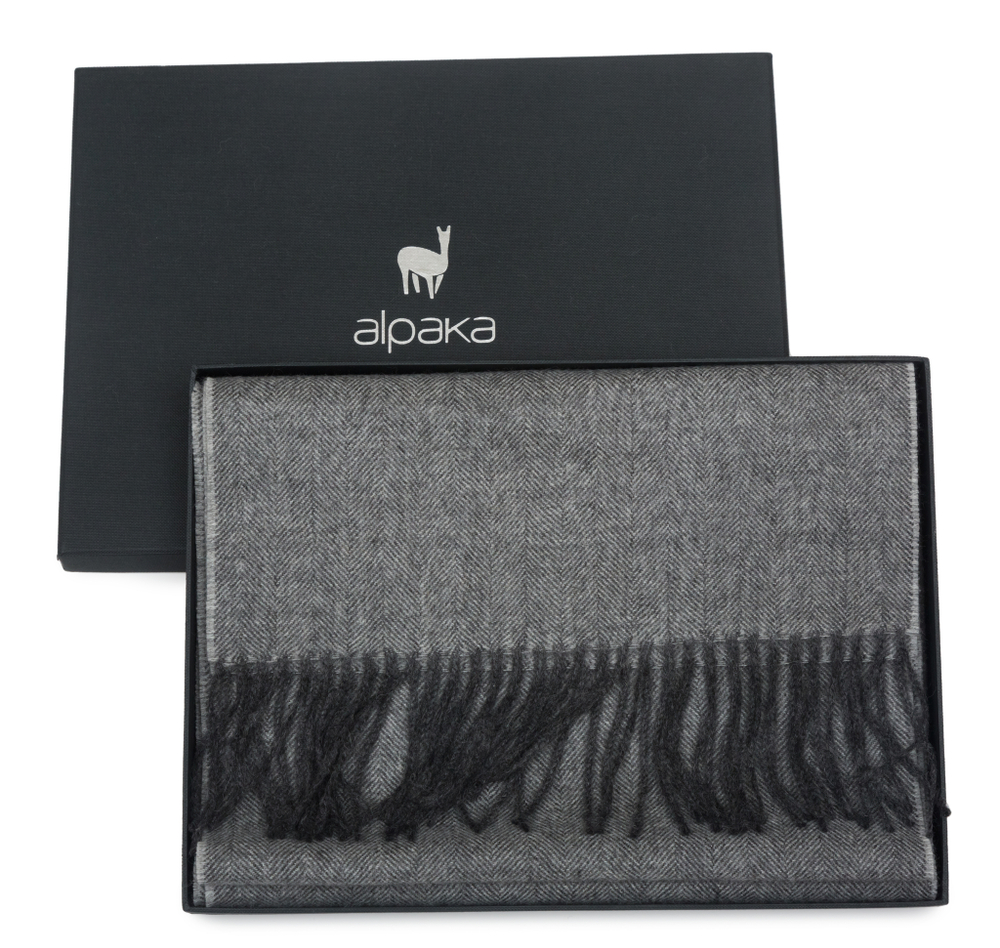 Плед-шарф шерстяной 30x200 Alpaka серый Франция