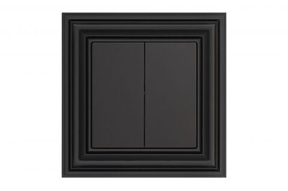 Выключатель Двухклавишный Черный матовый LIREGUS RETRO