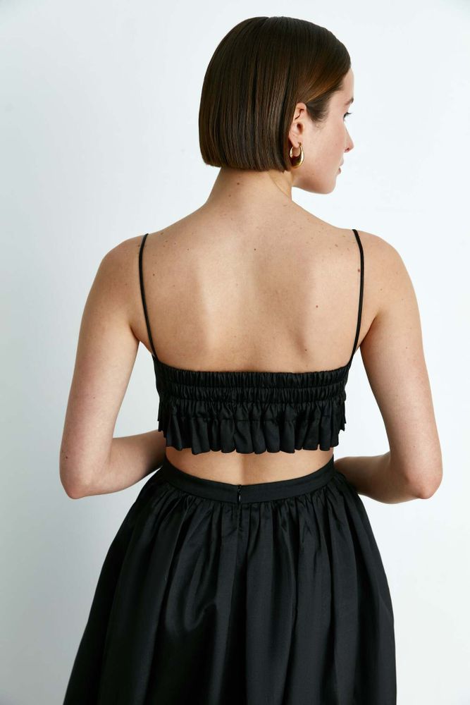 Топ-бюстье драпированный из тафты