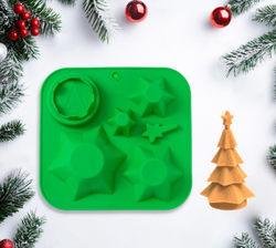 Форма для выпечки «Ёлка», силикон, 20,5×22×3,5 см, 6 ячеек