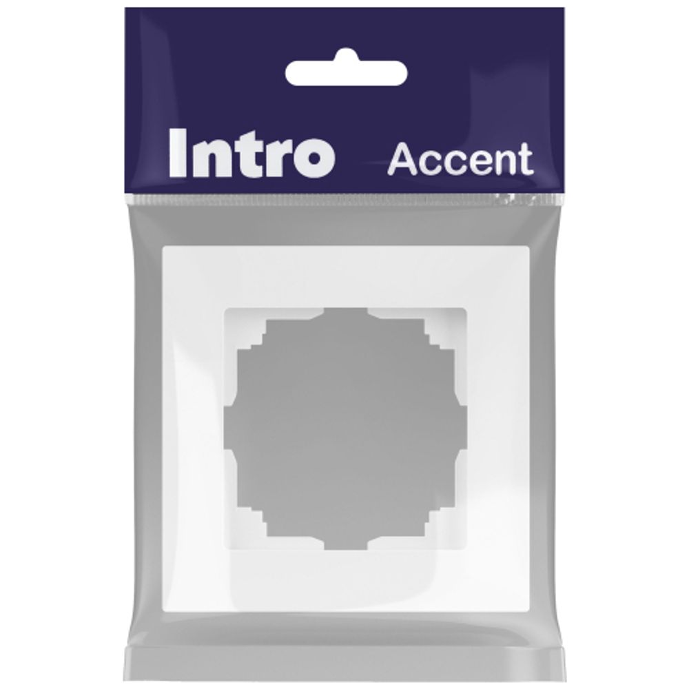 Рамка для розеток и выключателей Intro Accent 6-501-01М на 1 пост, СУ, белый матовый | Intro