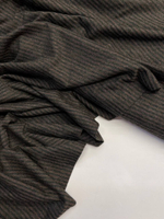 Трикотаж шерсть с хлопком Ermenegildo Zegna в коричнево-зеленую полоску