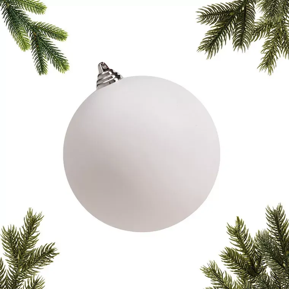 Шар пластиковый матовый 150 мм., белый, ЕлкиТорг (150522)