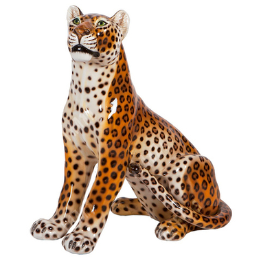 Леопард. Напольная фарфоровая скульптура. Италия. 1950.
