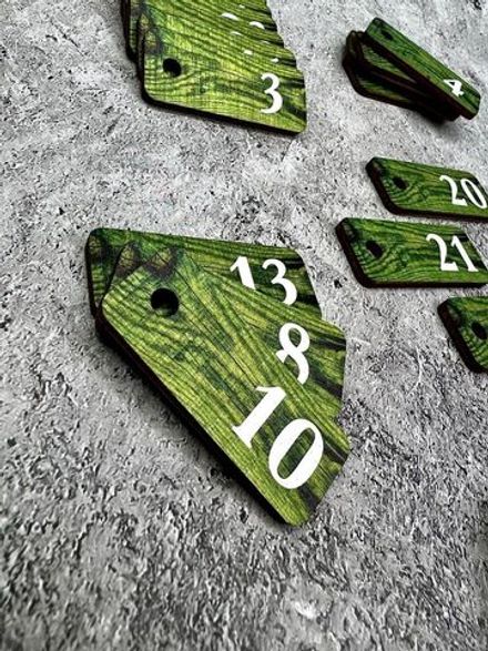 Номерки для ключей деревянные 50шт