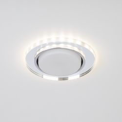 Светильник встраиваемый cо светодиодной подсветкой ЭРА DK LD51 MR под лампу GX53 зеркальный | Встраиваемые LED светильники