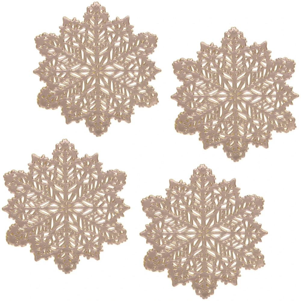 Салфетка на стол в наборе 4шт «Снежинка», цвет золото