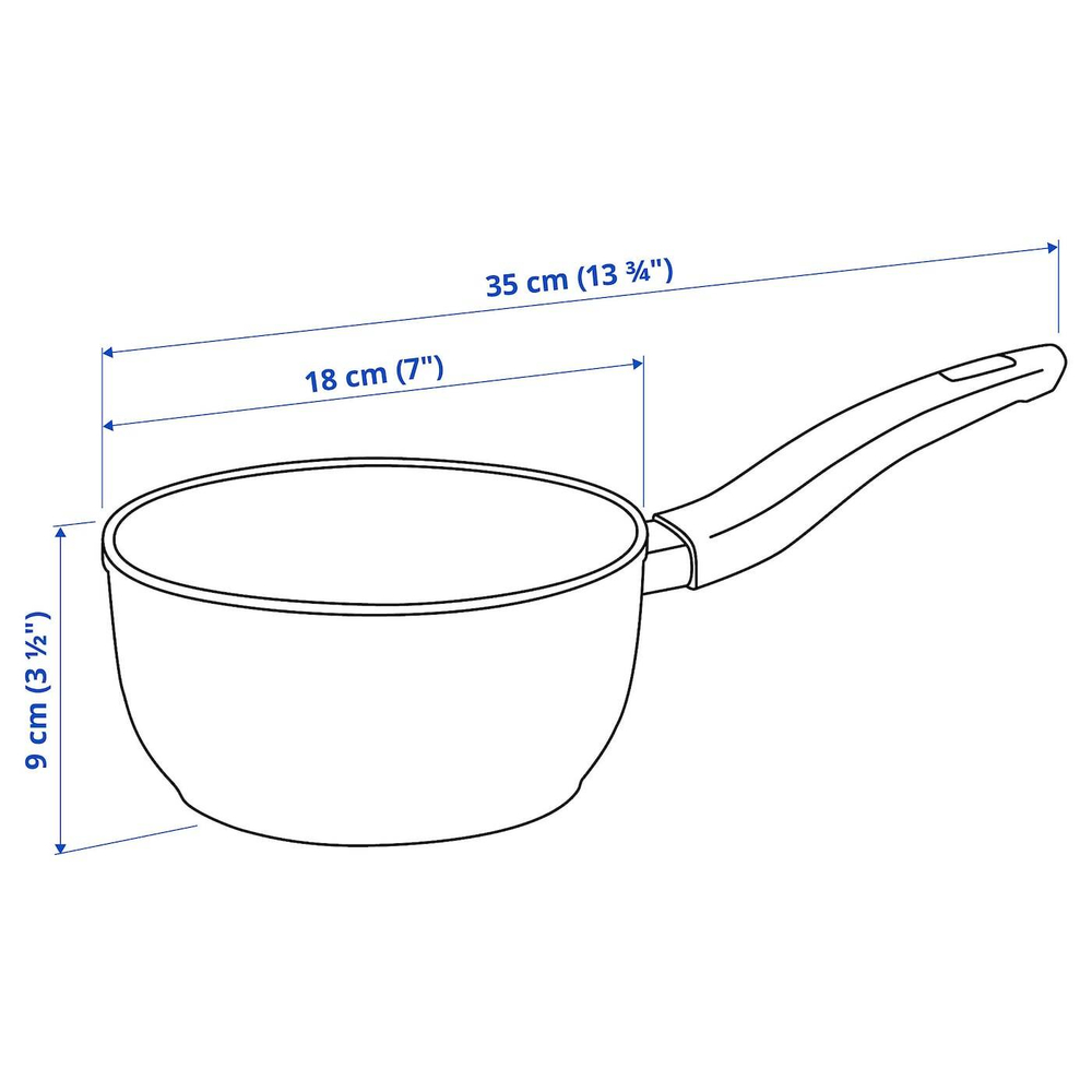 IKEA HUSKNUT  (ИКЕА ХУСКНУТ)  -  Кастрюля, антипригарное покрытие, черный, 1,8 л