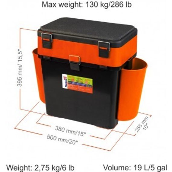 Ящик зимний Helios &quot;FishBox&quot; (19л) оранжевый
