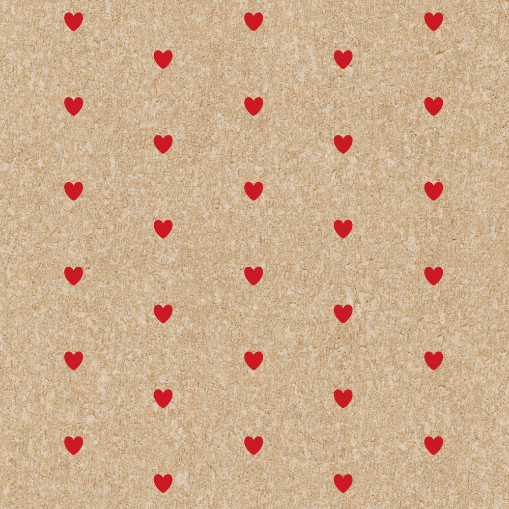 Упаковочная бумага «Сердечки», крафт, 0,7×1 м, 80 г/м²