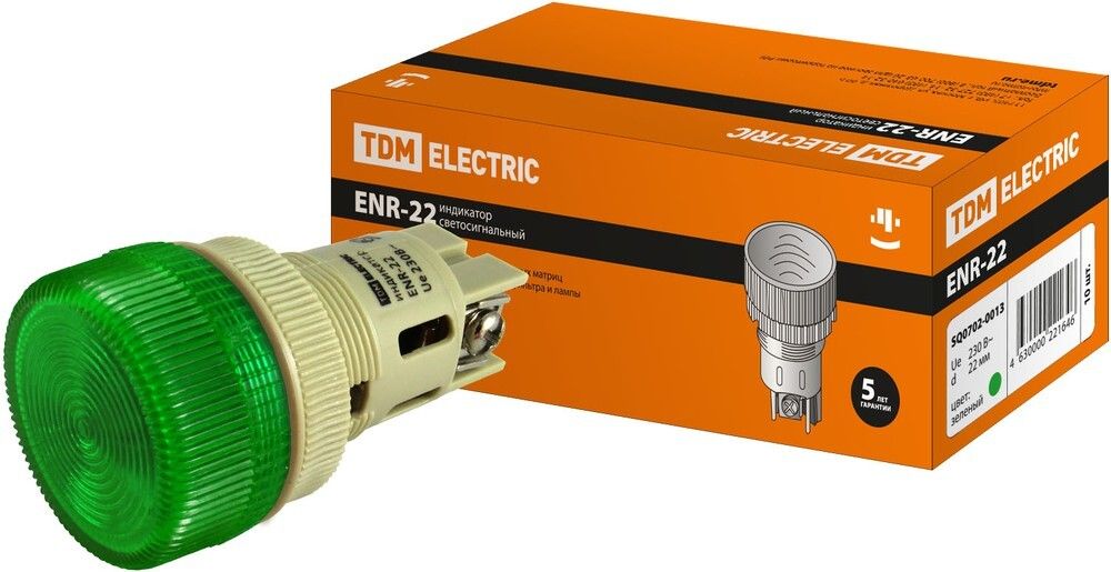 Лампа сигнальная ENR 22 зеленый TDM