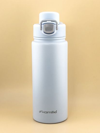 Термос-Бутылка спортивная 600 мл. Kamille KM 2178 из нержавеющей стали с замком и петлёй