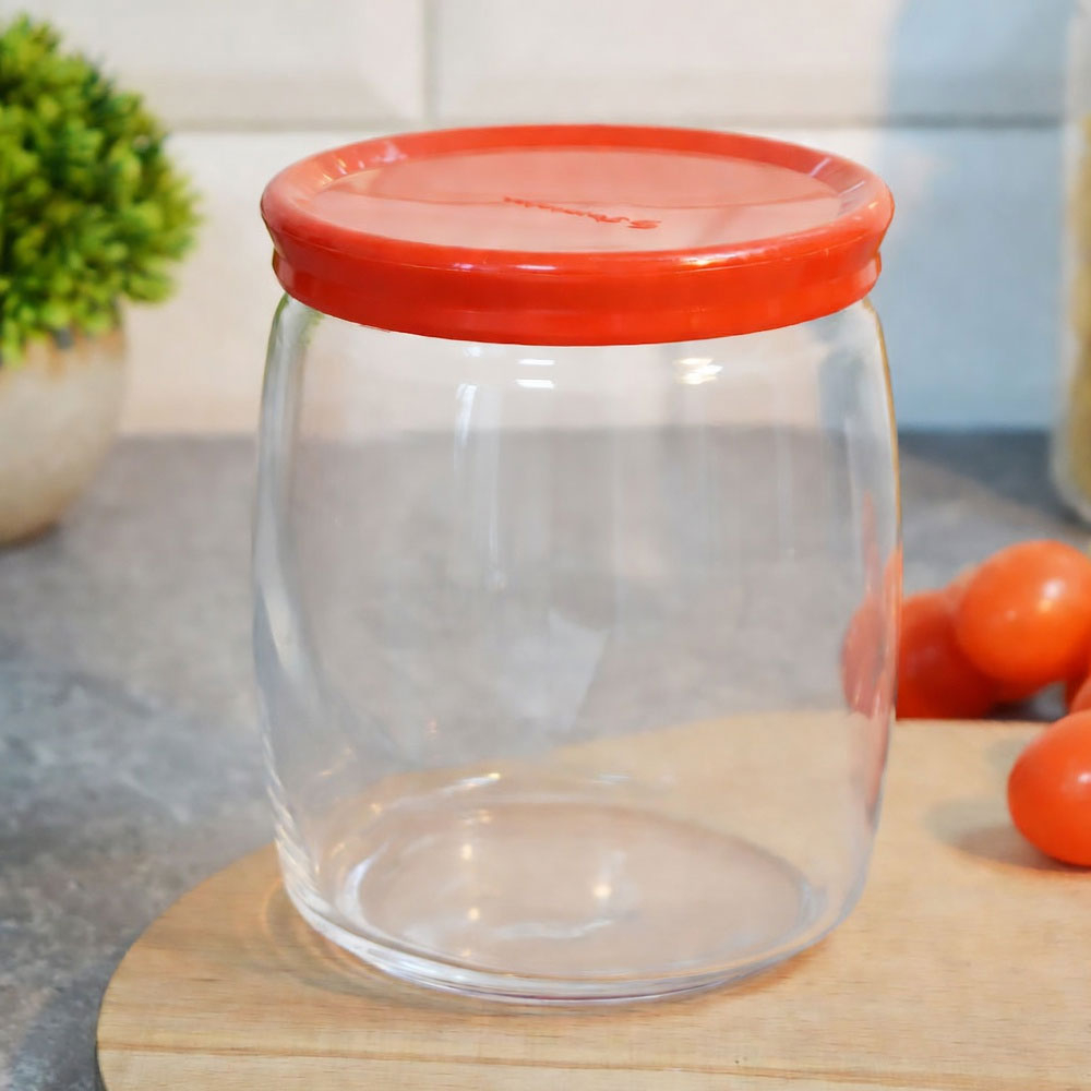 Банка "Cesni" 940мл с красной пластиковой крышкой