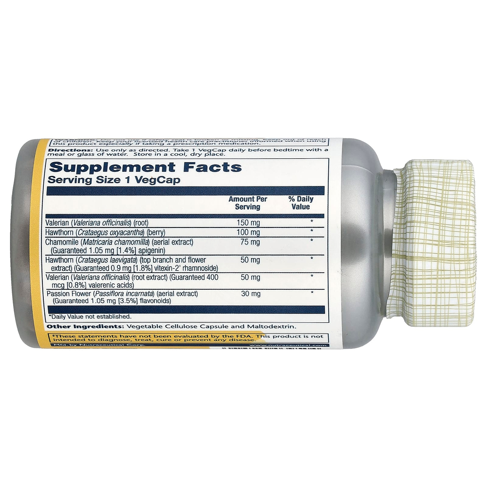 Solaray, Eurocalm™ с валерианой, 60 растительных капсул