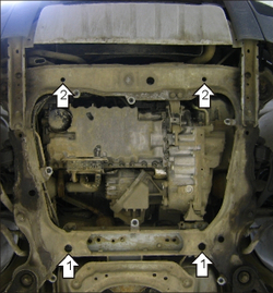 Защита картера Двигателя, КПП. 5 мм, Алюминий. для Volvo XC90 2006-2010, Volvo XC90 2002-2006, Volvo XC90 2010-2015 MOTODOR.32602