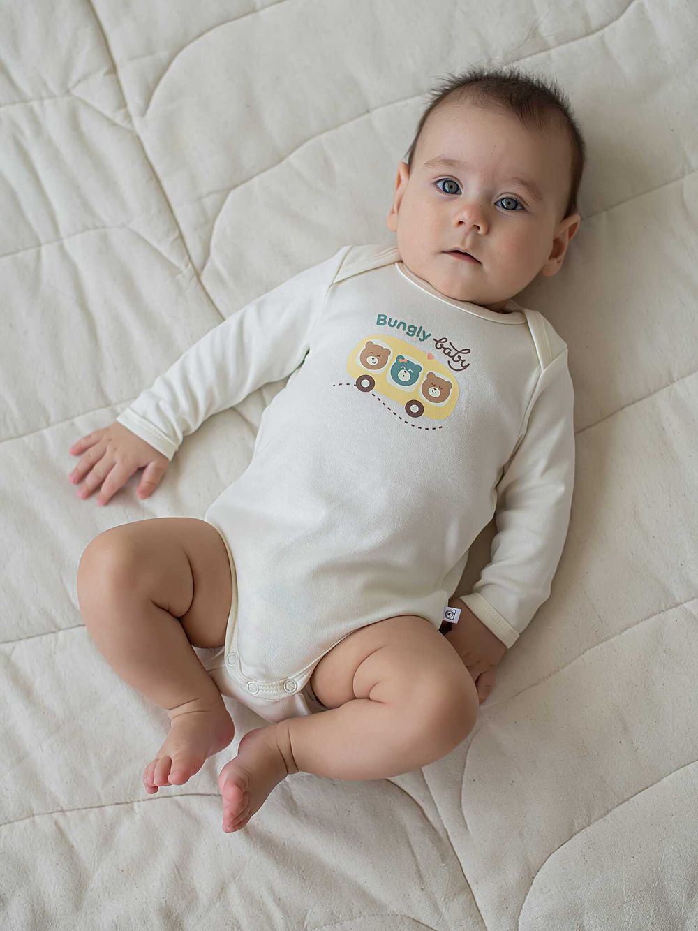 Боди с длинным рукавом и принтом "Молоко" 0+