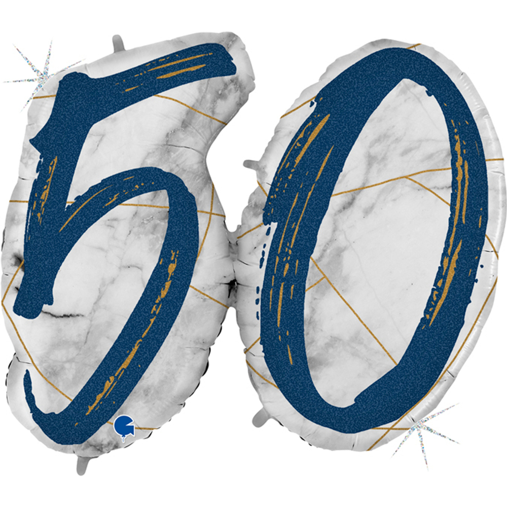 Шар Цифра 50 мрамор