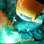 Щиток защитный лицевой (маска сварщика) F6, см. окно 93х43, Real Color, DIN4/5-8/9-13// Denzel