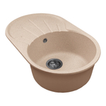 Мойка ML-GMS105 СТАНДАРТ овальная с крылом, бежевый (328), 740*460*190мм